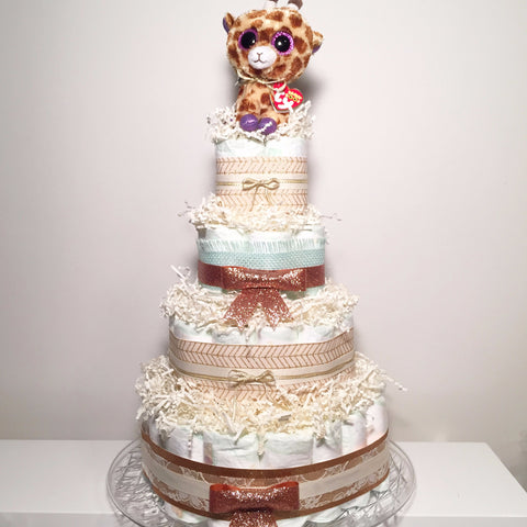 Diaperworks Suprise Cake- 3 Level- Copper and Gold