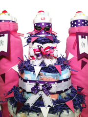 Close Up Castle Cake Pink and Purple
