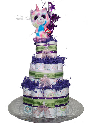 Diaperworks Surprise Cake- 3 Level -Purple Unicorn