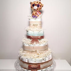 Diaperworks Suprise Cake- 3 Level- Copper and Gold