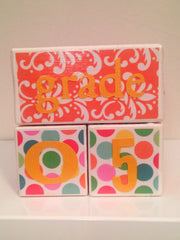 Nursery Photo Blocks- Orange Party