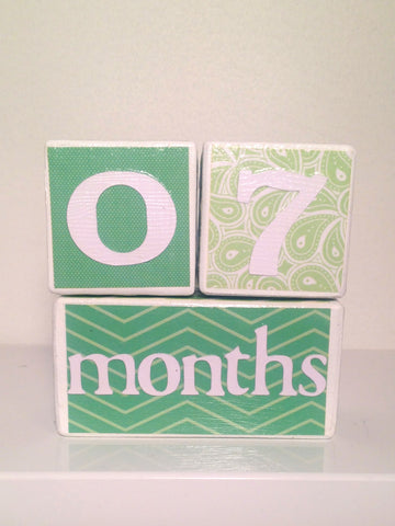 Nursery Photo Blocks- Green Tea