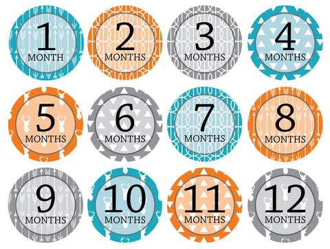 Month-by-Month Stickers {Huntsman Boy}