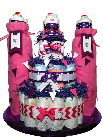 Happily Ever After Diaper Cake Castle- Baby Girl