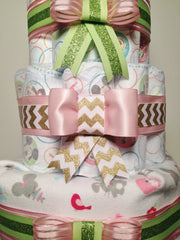 Close up Vintage Diaper Cake