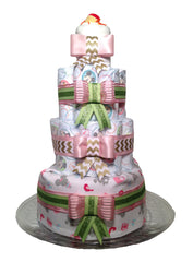 Vintage Girl-4 Tier Blanket/Diaper Combo Diaper Cake