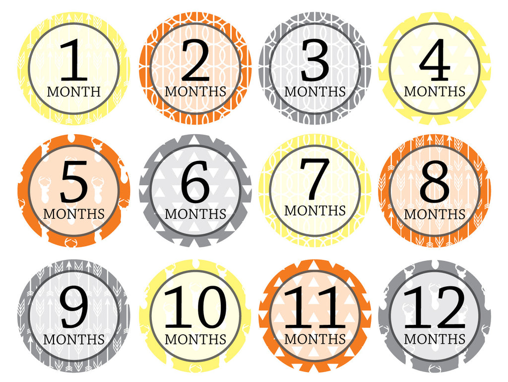 Month-by-Month Stickers {Huntsman Boy or Girl}